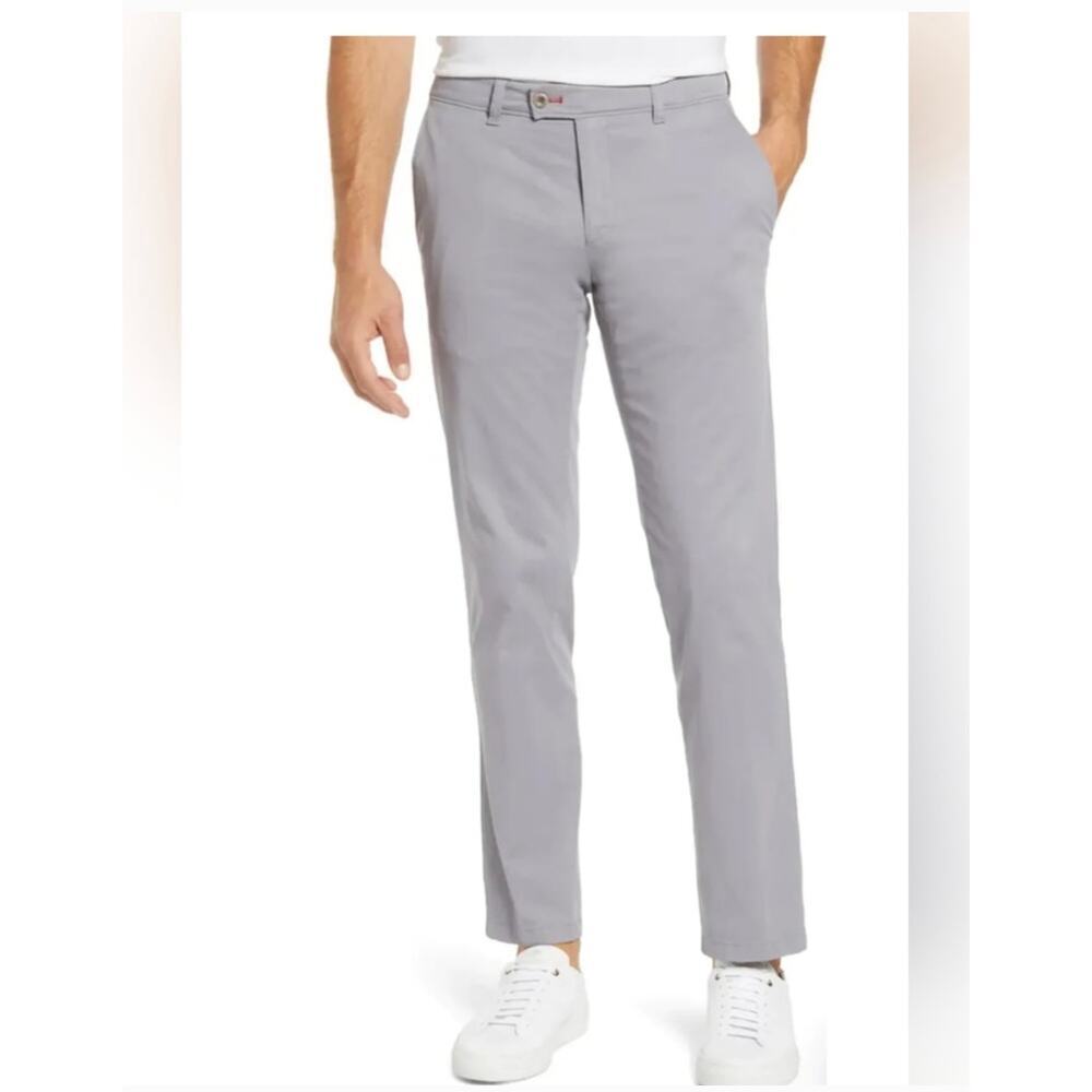 Brax Feel Good Men's Evans Stone Gray Chino Pants Size 36 x 30 Casual Preppy